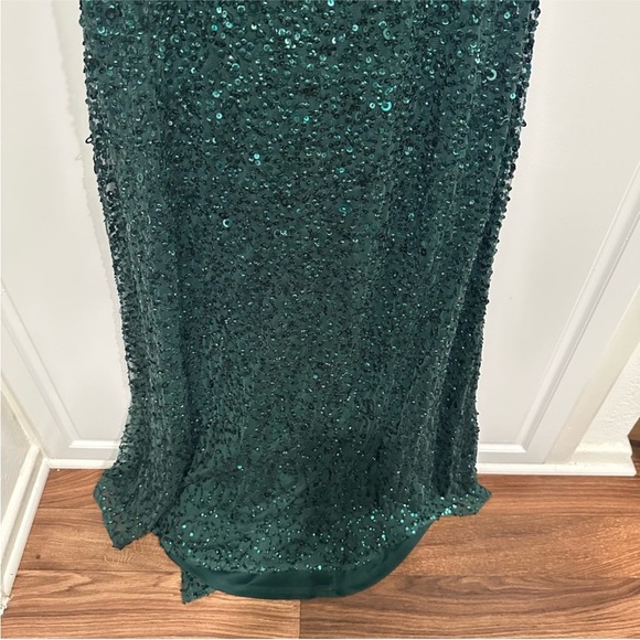 ADRIANNA PAPELL  Sequin Gown in Dusty Emerald - Picture 10 of 10